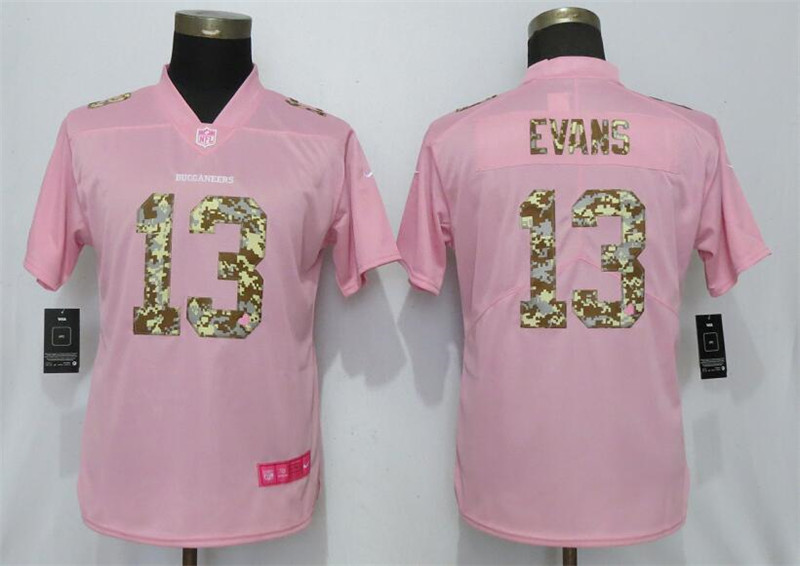 Nike Buccaneers 13 Mike Evans Pink Camo Fashion Women Limited Jersey