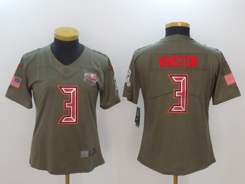  Buccaneers 3 Jameis Winston Olive Women Salute To Service Limited Jersey