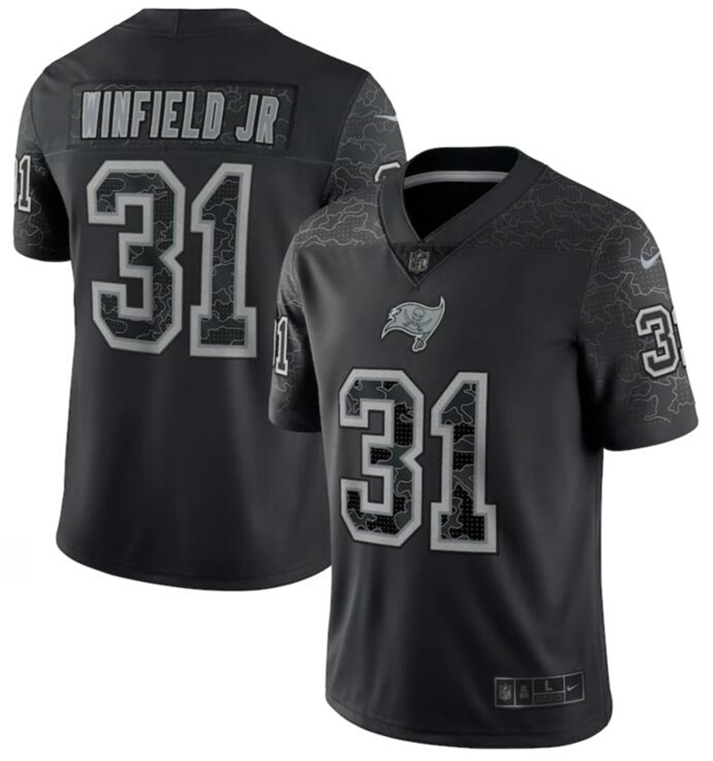 Nike Buccaneers 31 Antoine Winfield Jr. Black RFLCTV Limited Jersey