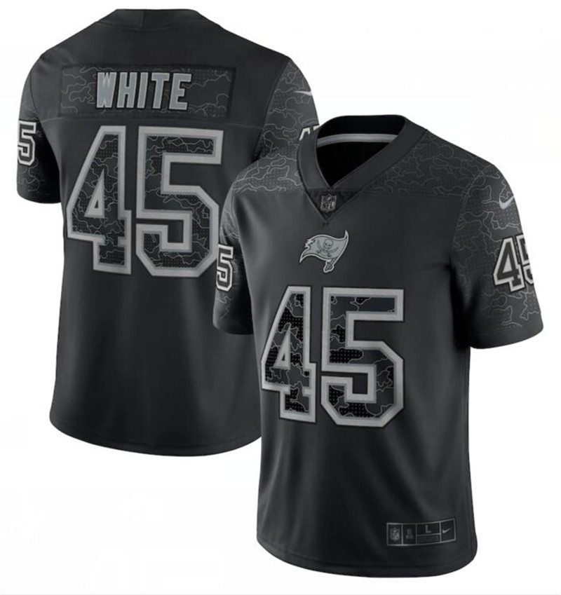 Nike Buccaneers 45 Devin White Black RFLCTV Limited Jersey