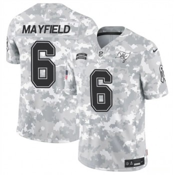 Nike Buccaneers 6 Baker Mayfield Arctic Camo 2024 F.U.S.E. Salute to Service Limited Men Jersey