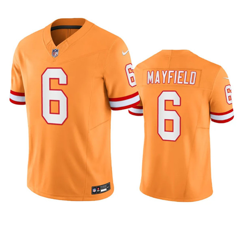 Nike Buccaneers 6 Baker Mayfield Orange Throwback Vapor F.U.S.E. Limited Jersey