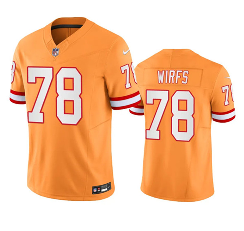 Nike Buccaneers 78 Tristan Wirfs Orange Throwback Vapor F.U.S.E. Limited Jersey