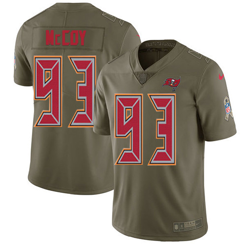  Buccaneers 93 Gerald McCoy Olive Salute To Service Limited Jersey