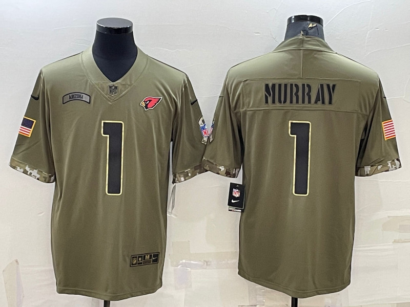 Nike Cardinals 1 Kyler Murray Olive 2022 Salute To Service Limited Jersey
