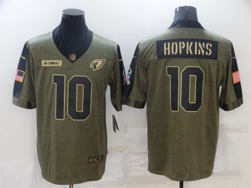 Nike Cardinals 10 DeAndre Hopkins Olive 2021 Salute To Service Limited Jersey
