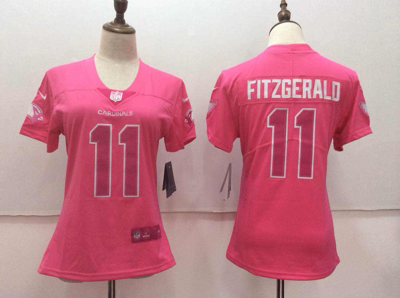  Cardinals 11 Larry Fitzgerald Pink Women Vapor Untouchable Player Limited Jersey