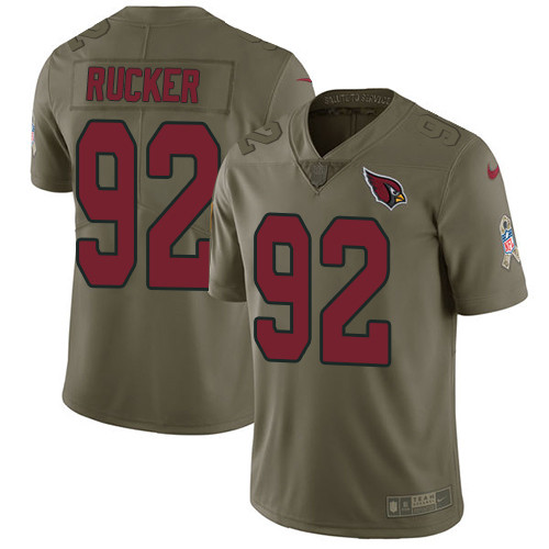  Cardinals 92 Frostee Rucker Olive Salute To Service Limited Jersey