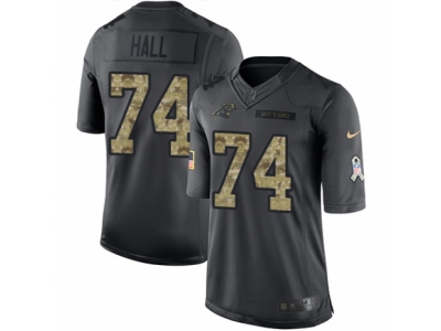  Carolina Panthers 74 Daeshon Hall Limited Black 2016 Salute to Service NFL Jersey