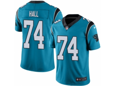  Carolina Panthers 74 Daeshon Hall Limited Blue Rush NFL Jersey