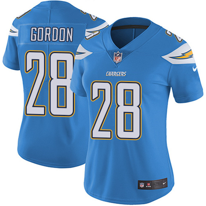  Chargers 28 Melvin Gordon Light Blue Women Vapor Untouchable Limited Jersey