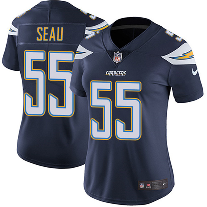  Chargers 55 Junior Seau Navy Women Vapor Untouchable Limited Jersey