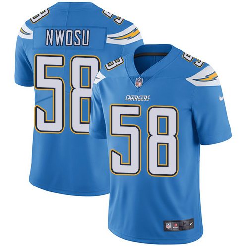  Chargers 58 Uchenna Nwosu Light Blue Vapor Untouchable Limited Jersey