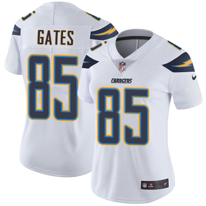  Chargers 85 Antonio Gate White Women Vapor Untouchable Limited Jersey