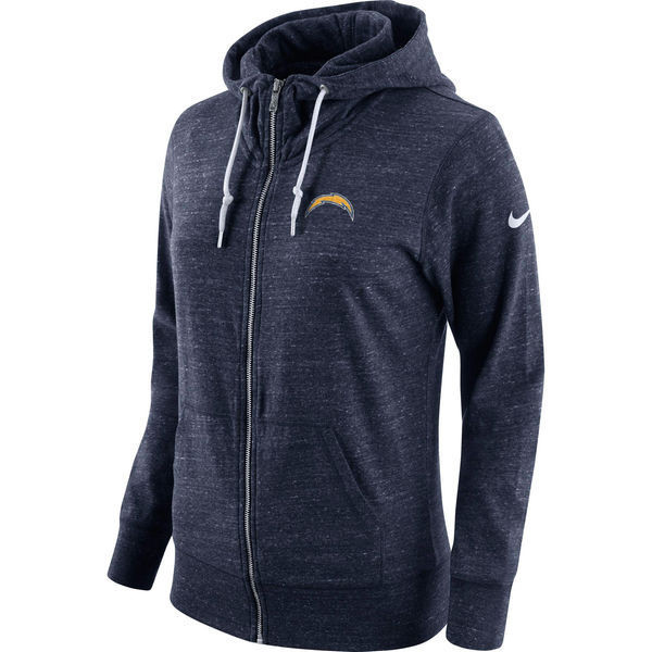  Chargers Fresh Logo Navy Women's Full Zip Hoodie