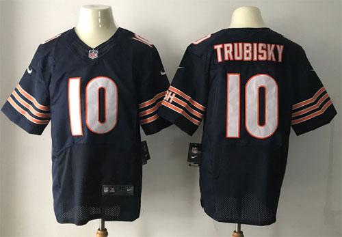  Chicago Bears 10 Mitchell Trubisky Elite Navy Blue Team Color NFL Jersey
