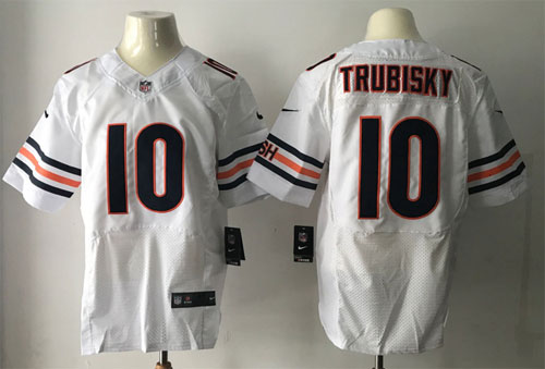  Chicago Bears 10 Mitchell Trubisky Elite White NFL Jersey