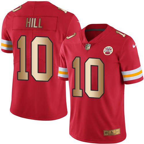  Chiefs 10 Tyreek Hillt Red Gold Vapor Untouchable Limited Jersey