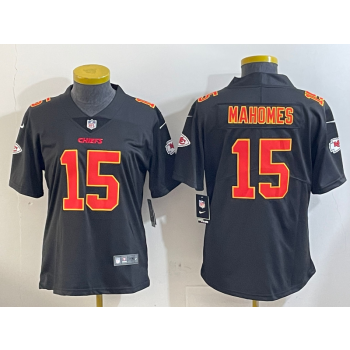 Nike Chiefs 15 Patrick Mahomes Black Vapor Limited Women Jersey
