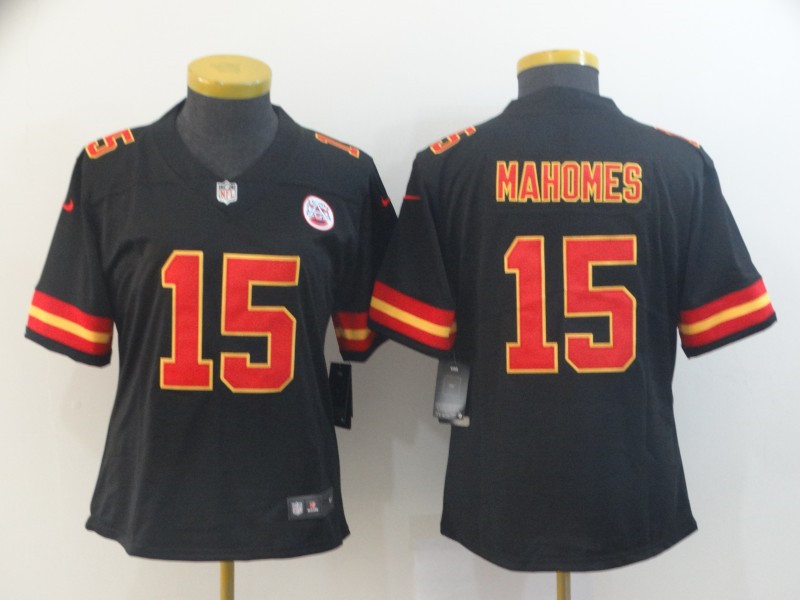 Nike Chiefs 15 Patrick Mahomes Black Women Vapor Untouchable Limited Jersey