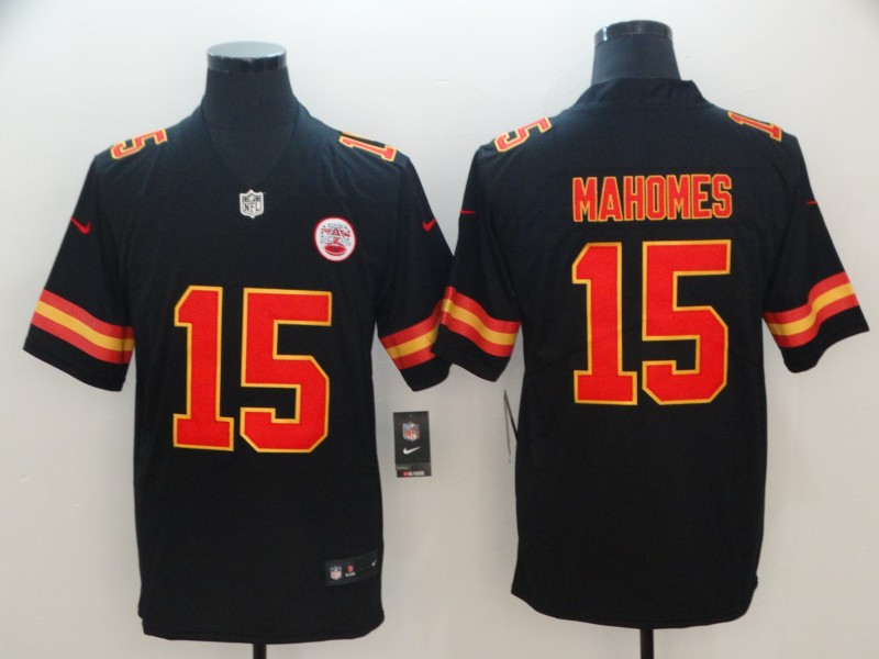  Chiefs 15 Patrick Mahomes Black Youth Vapor Untouchable Limited Jersey