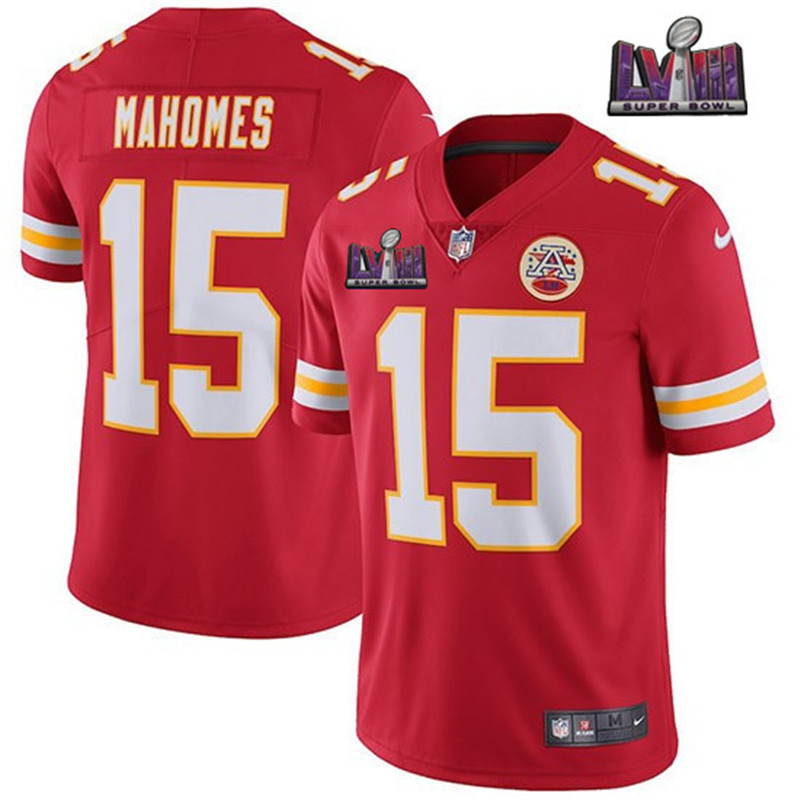 Nike Chiefs 15 Patrick Mahomes Red 2024 Super Bowl LVIII Vapor Untouchable Limited Jersey