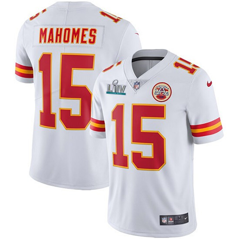 Nike Chiefs 15 Patrick Mahomes White 2020 Super Bowl LIV Vapor Untouchable Limited Jersey