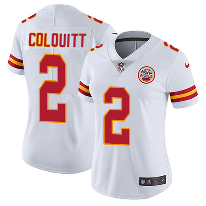  Chiefs 2 Dustin Colquitt White Women Vapor Untouchable Limited Jersey