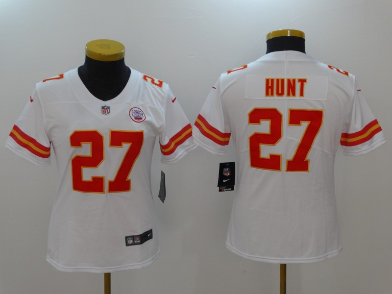  Chiefs 27 Kareem Hunt White Women Vapor Untouchable Player Limited Jersey