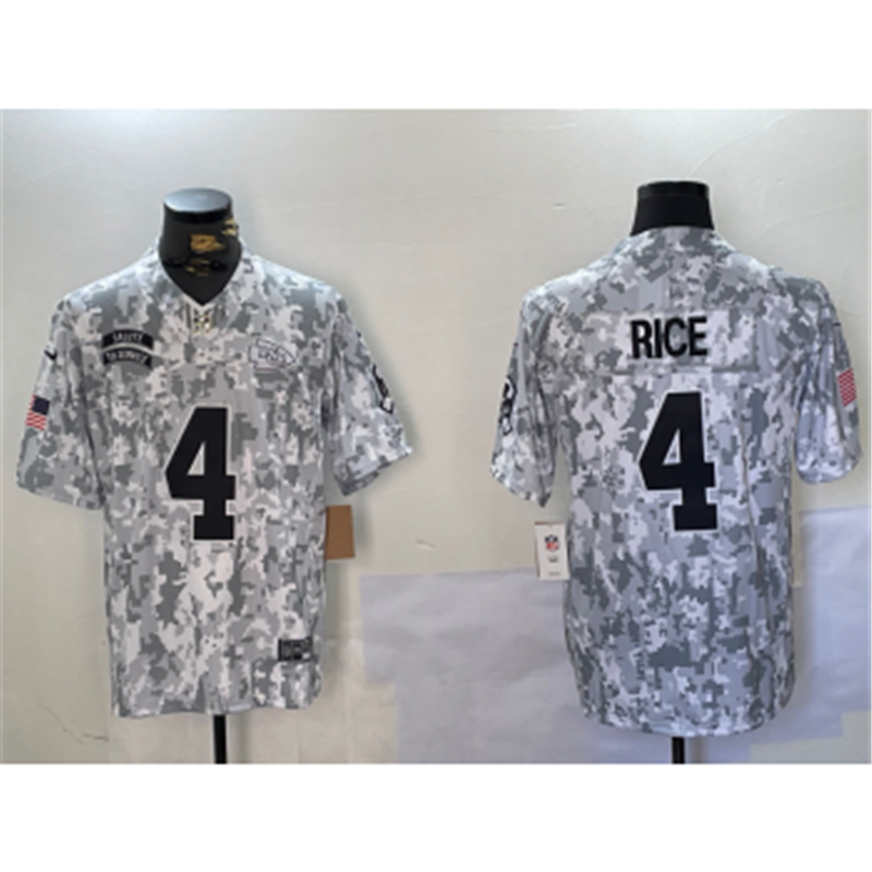 Nike Chiefs 4 Rice Arctic Camo 2024 F.U.S.E. Salute to Service Limited Jersey