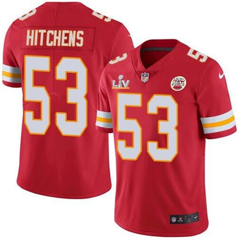 Nike Chiefs 53 Anthony Hitchens Red 2021 Super Bowl LV Vapor Untouchable Limited Jersey