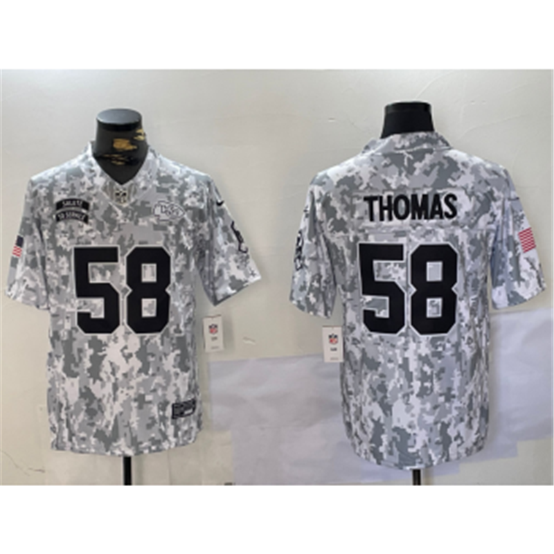 Nike Chiefs 58 Derrick Thomas Arctic Camo 2024 F.U.S.E. Salute to Service Limited Jersey