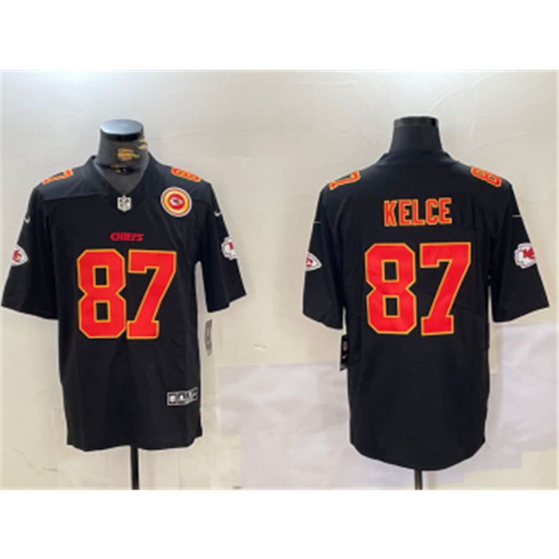 Nike Chiefs 87 Travis Kelce Black Vapor Limited Jersey