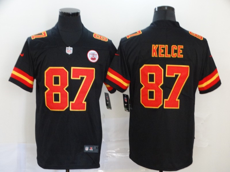 Nike Chiefs 87 Travis Kelce Black Vapor Untouchable Limited Jersey