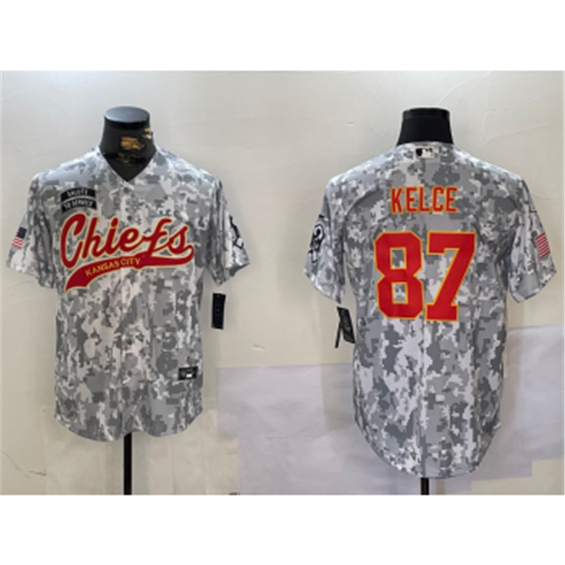 Nike Chiefs 87 Travis Kelce Camo Vapor Baseball Limited Men Jersey