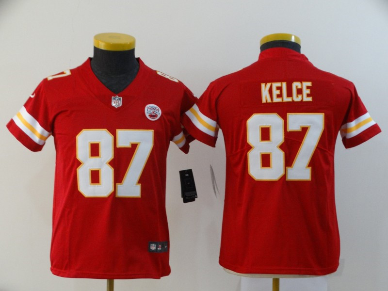 Nike Chiefs 87 Travis Kelce Red Youth Vapor Untouchable Limited Jersey