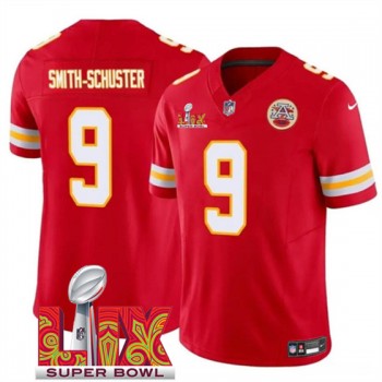 Nike Chiefs 9 JuJu Smith Schuster Red 2025 Super Bowl LIX F.U.S.E. Vapor Limited Men Jersey