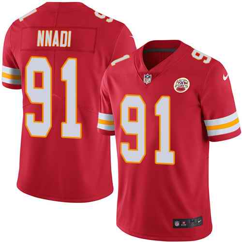  Chiefs 91 Derrick Nnadi Red Vapor Untouchable Limited Jersey