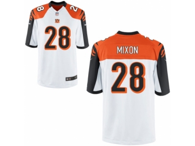  Cincinnati Bengals 28 Joe Mixon Game White NFL Jersey