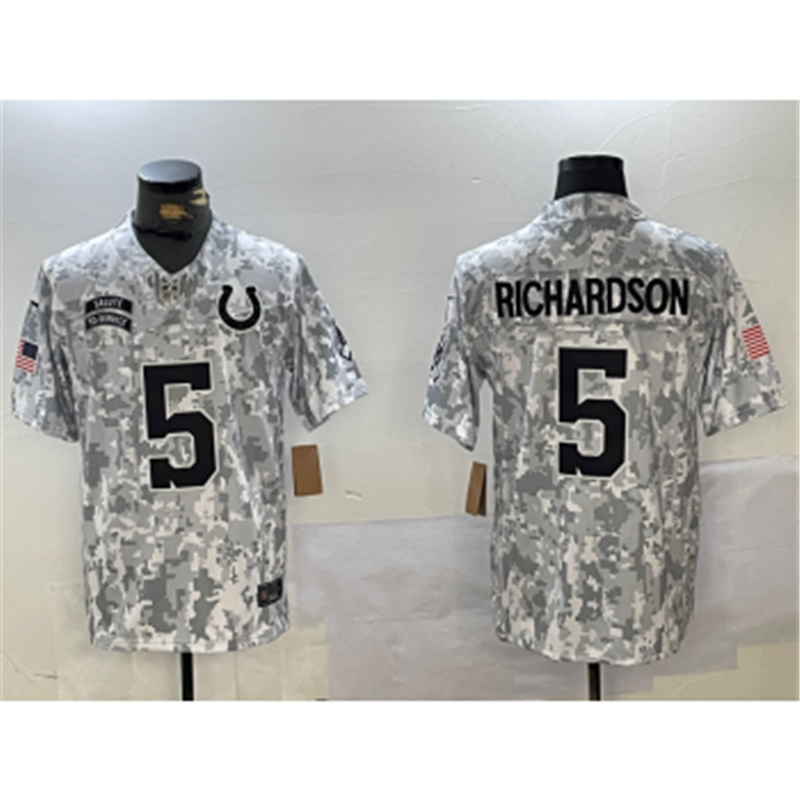 Nike Colts 5 Anthony Richardson Arctic Camo 2024 F.U.S.E. Salute to Service Limited Men Jersey