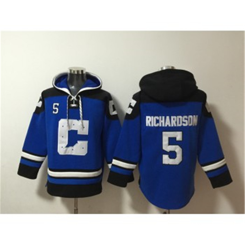 Nike Colts 5 Anthony Richardson Blue Ageless Must Have Lace Up Pullover Hoodie