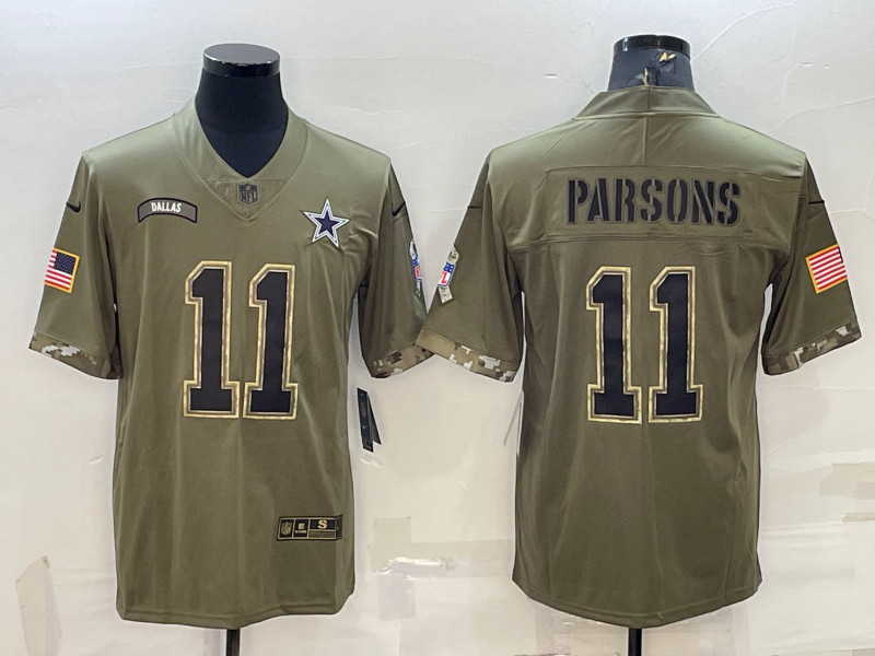 Nike Cowboys 11 Micah Parsons Olive 2022 Salute To Service Limited Jersey