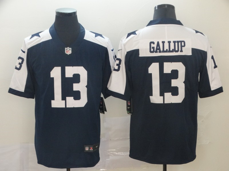 Nike Cowboys 13 Michael Gallup Navy Throwback Vapor Untouchable Limited Jersey