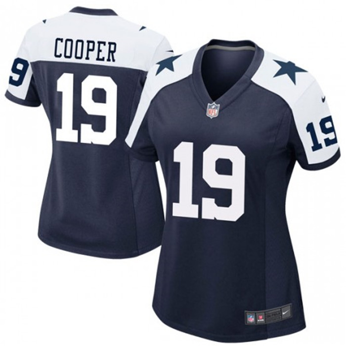  Cowboys 19 Amari Cooper Navy Women Throwback Vapor Untouchable Limited Jersey