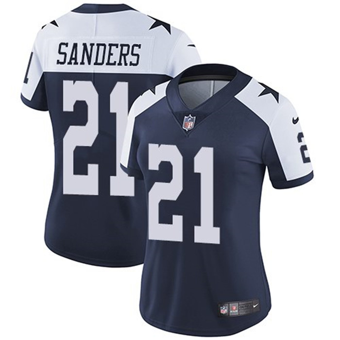  Cowboys 21 Deion Sanders Navy Alternate Women Vapor Untouchable Limited Jersey