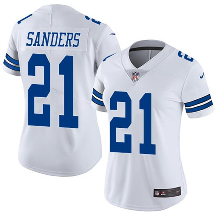  Cowboys 21 Deion Sanders White Women Vapor Untouchable Limited Jersey