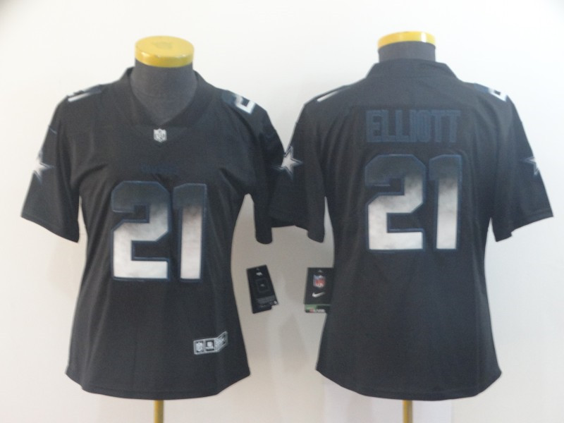 Nike Cowboys 21 Ezekiel Elliott Black Arch Smoke Women Vapor Untouchable Limited Jersey