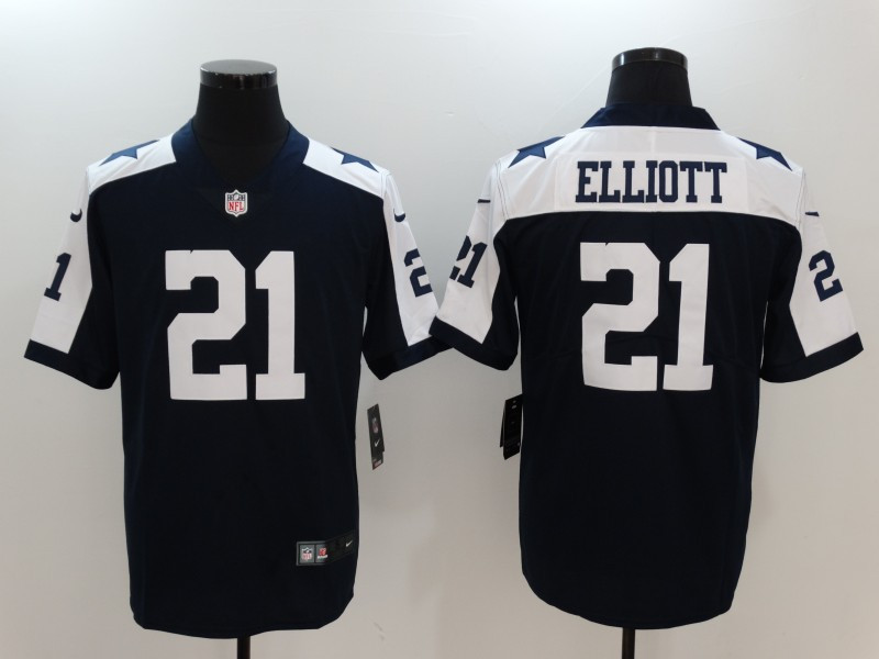  Cowboys 21 Ezekiel Elliott Navy Throwback Vapor Untouchable Player Limited Jersey