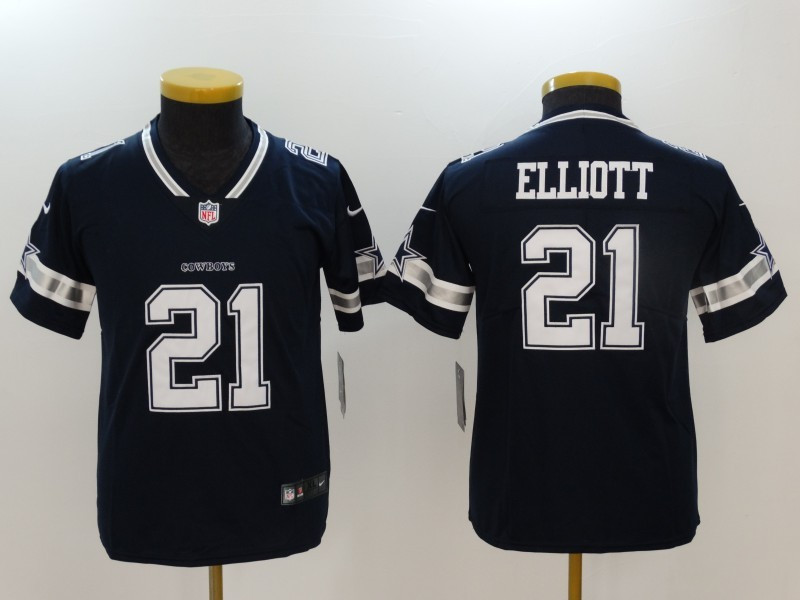  Cowboys 21 Ezekiel Elliott Navy Youth Vapor Untouchable Player Limited Jersey