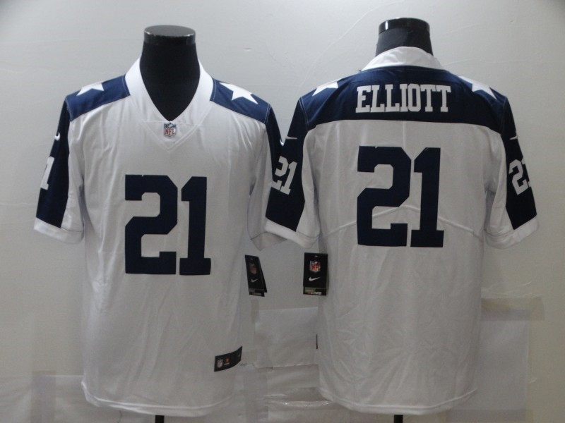 Nike Cowboys 21 Ezekiel Elliott White Vapor Untouchable Limited Jersey
